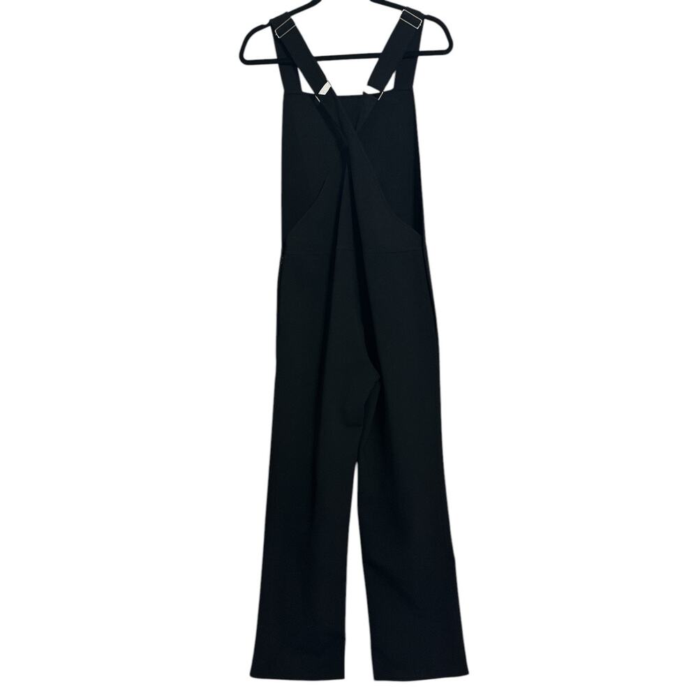 The Row Margaret Black Wool Overalls size XS Silk Lining Stretch Silver Hardware - Picture 15 of 16